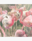 La Eva x Meinke Flesseman "Flamingos" original artwork for limited edition collaboration collection of roseum shampoo