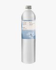 A tall, slender aluminium bottle of Blü Hand & Body lotion sustainable refill. Label featuring Rose-Marie Caldicott artwork.