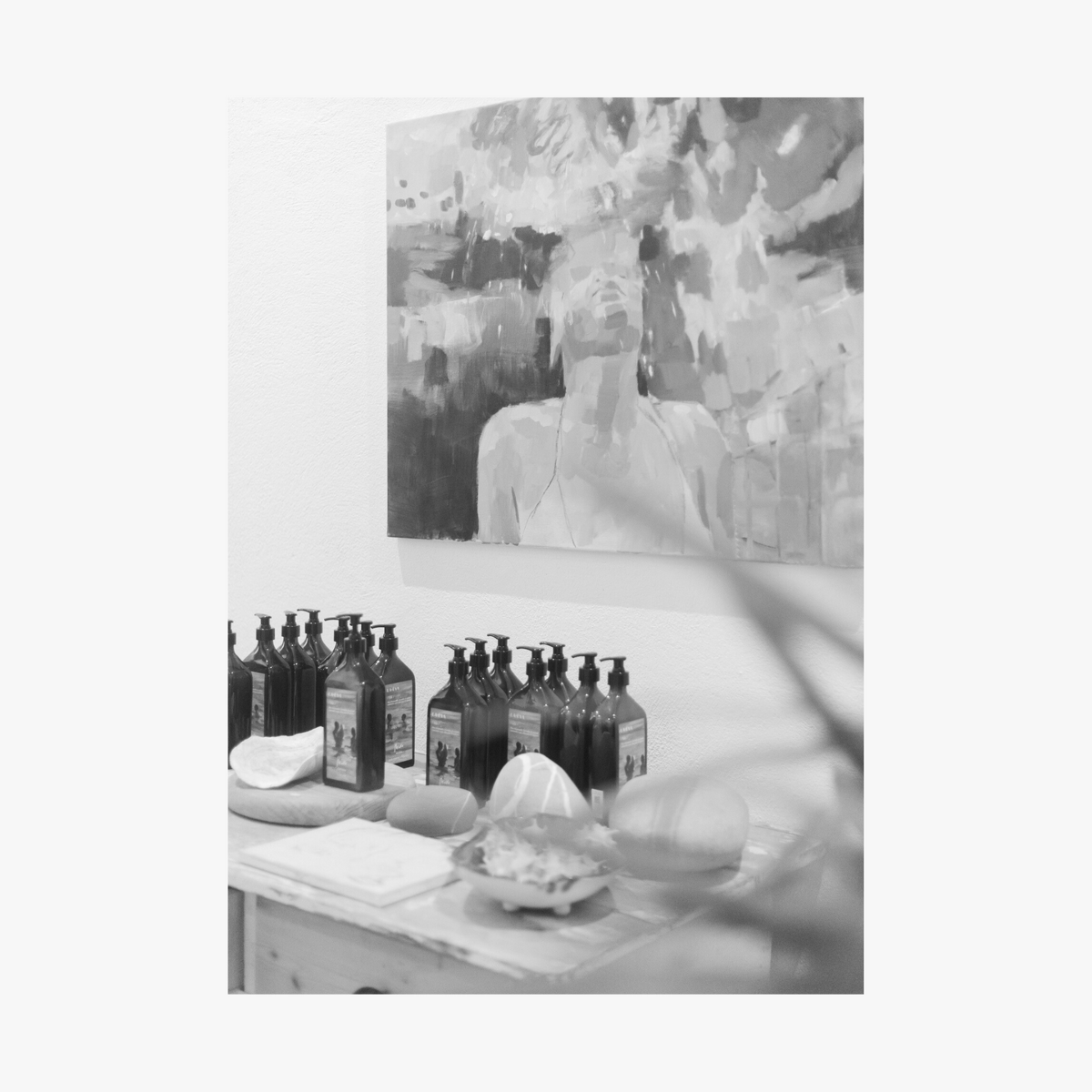 lifestyle and art for Blu La-Eva x Meinke Flessemen limited edition blue wash and lotion collaboration 