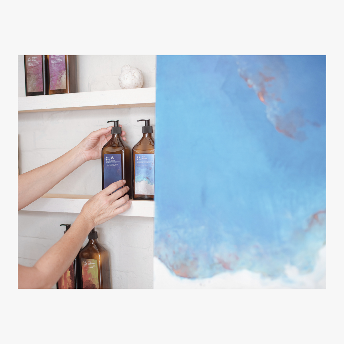 blu hand and body wash from La-Eva x Nathalie Moisy collaboration limited edition collection