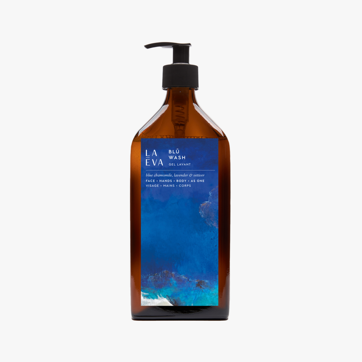 blu hand and body wash from La-Eva x Nathalie Moisy collaboration limited edition collection