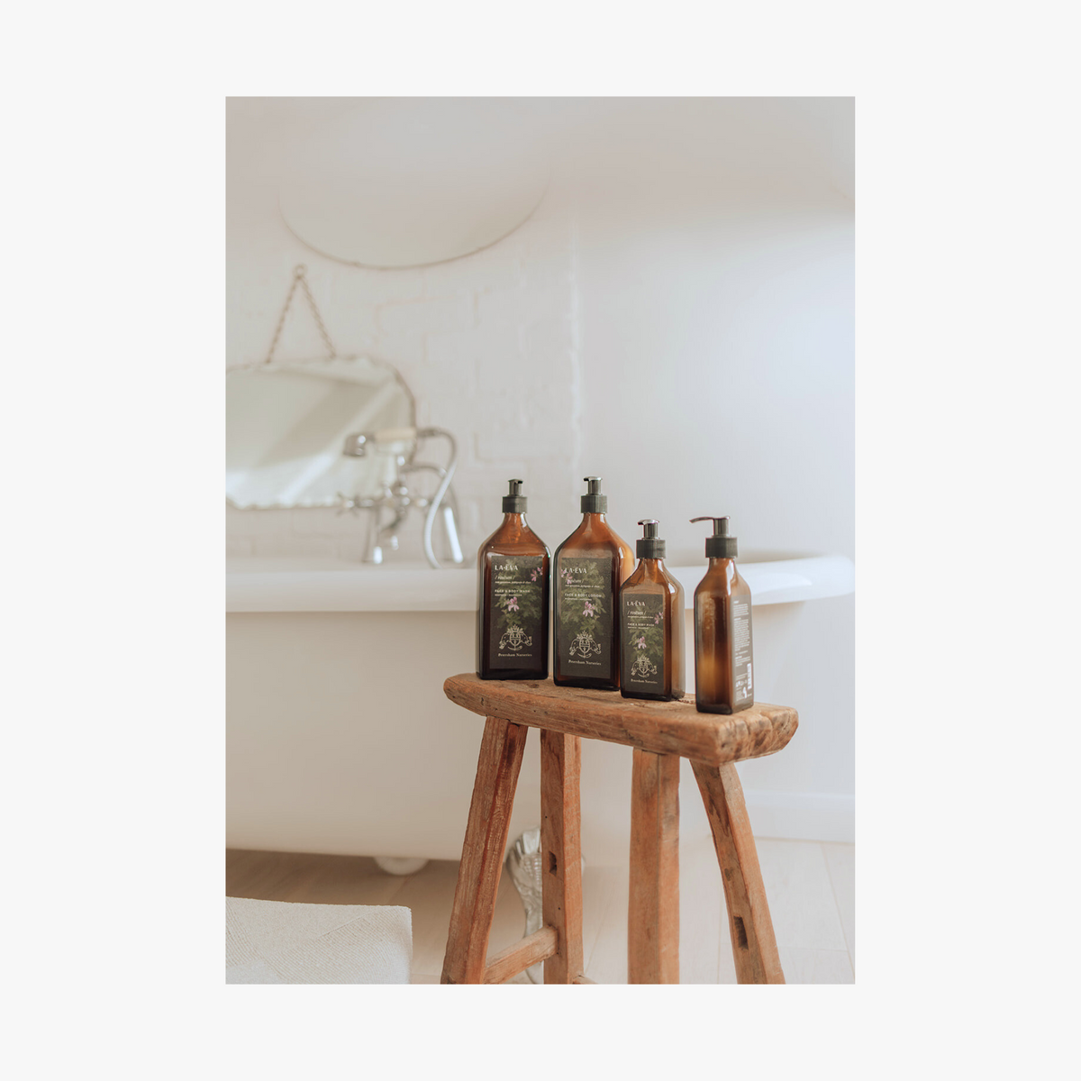 Lifestyle for Roseum La-Eva x Petersham Nurseries limited edition roseum wash and lotion collaboration 